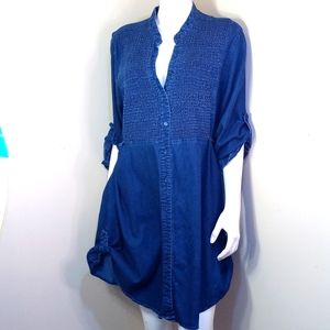 Drama Gold Shirt Dress